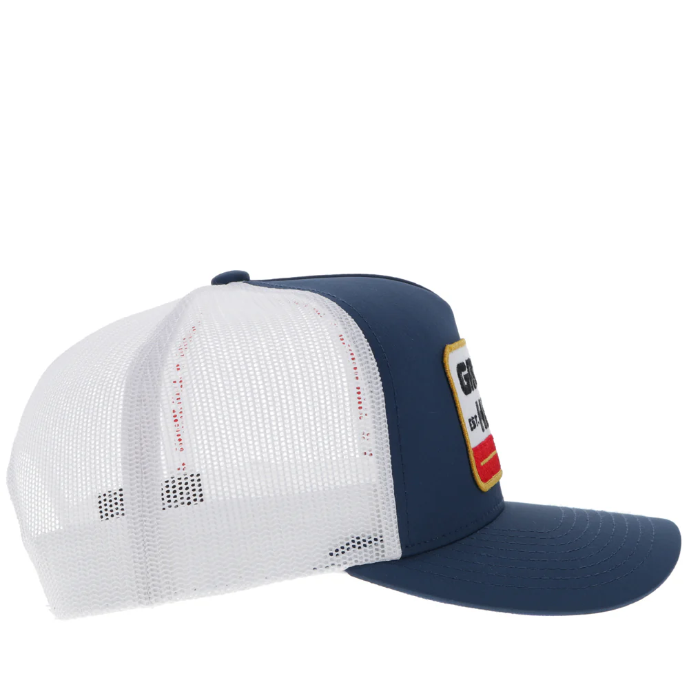 "Gruene Hall" Hat Navy/White w/Red/ Navy & Yellow Patch - Image 5