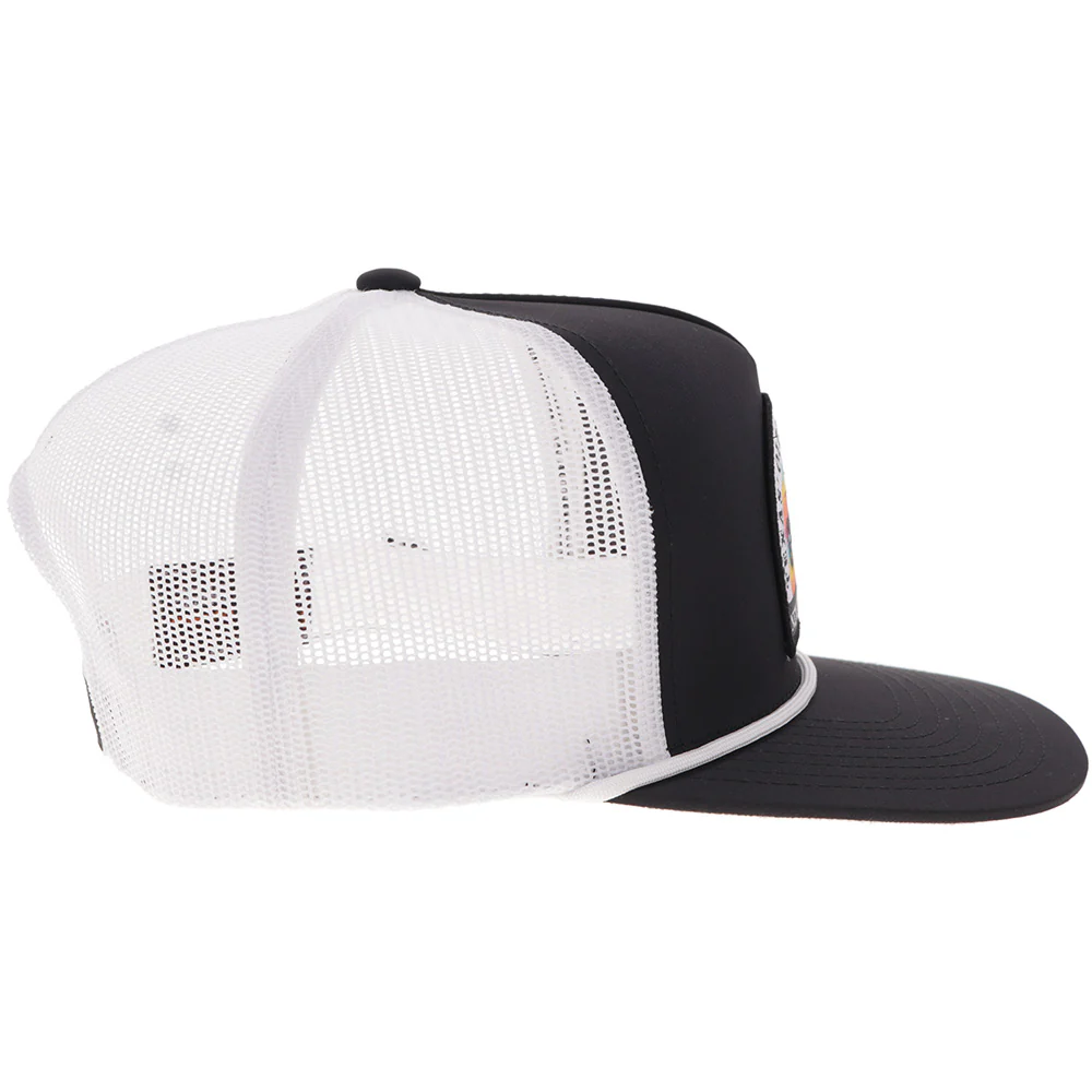 "Gruene Hall" Hat Black/White w/Multi Color Serape Patch - Image 3