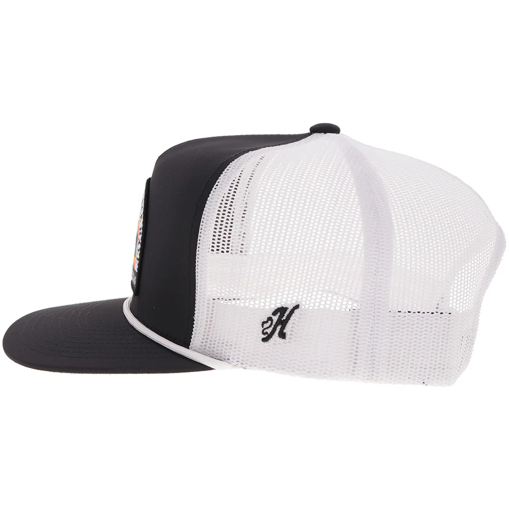 "Gruene Hall" Hat Black/White w/Multi Color Serape Patch - Image 5