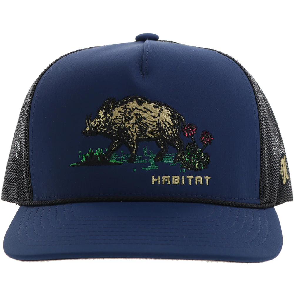 "Habitat" Hat Blue/Black w/Multi Color Hog Logo - Image 4