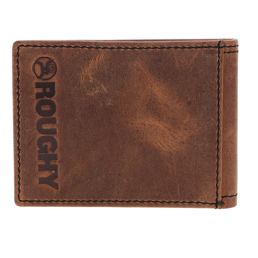 "Hawk" Front Pocket Bifold Wallet Brown w/ Navajo Serape Print - Image 2