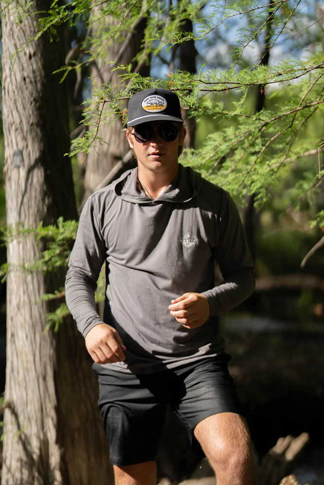 "Hooded Captain" Grey Long Sleeve T-shirt - Image 5