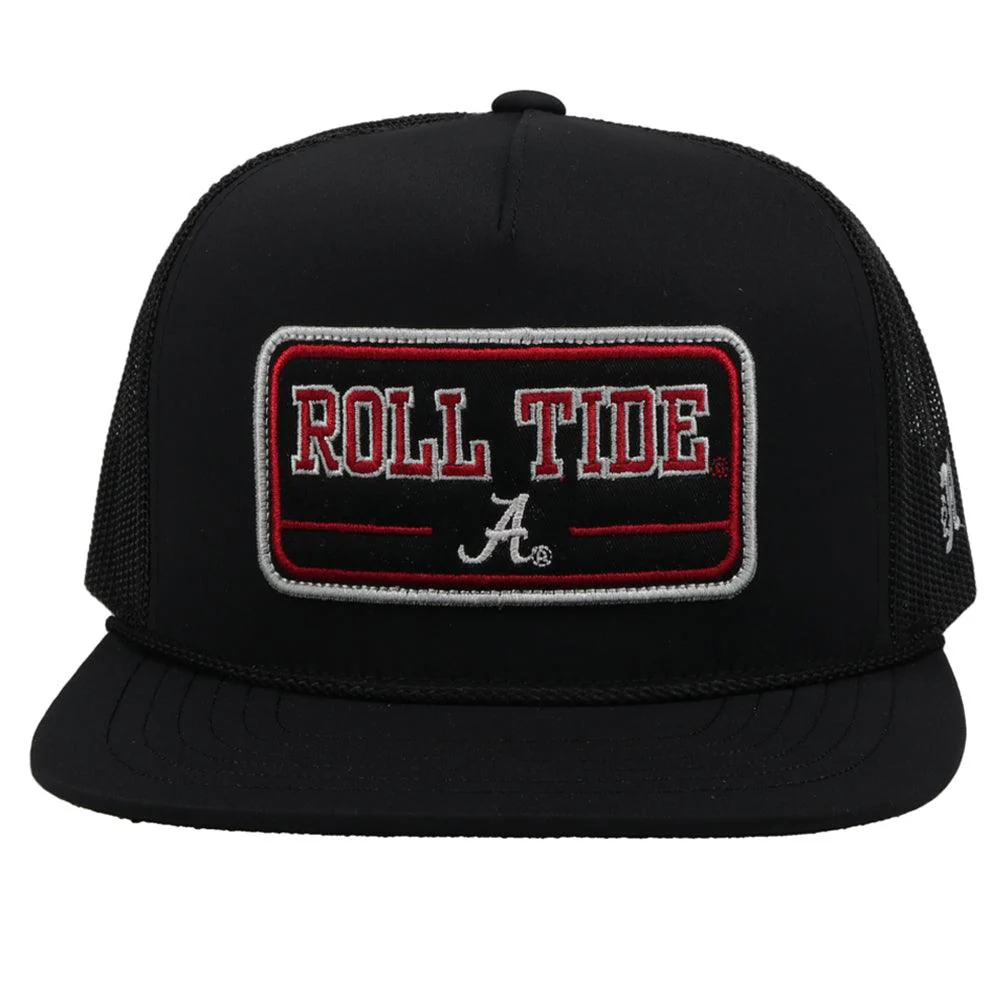 University of Alabama Hat Black w/Rectangle Patch (Black/Crimson) - Image 3