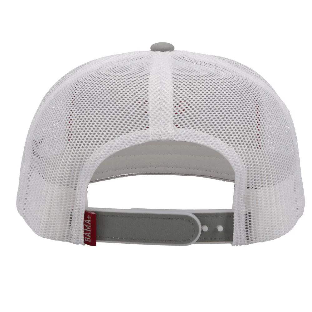 University of Alabama Hat Grey/White w/Hooey Logo (Crimson/White) - Image 2