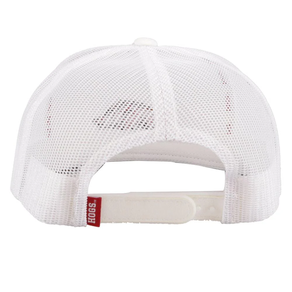 University of Arkansas White w/Razorback Logo (Red/Black) Hat - Image 2