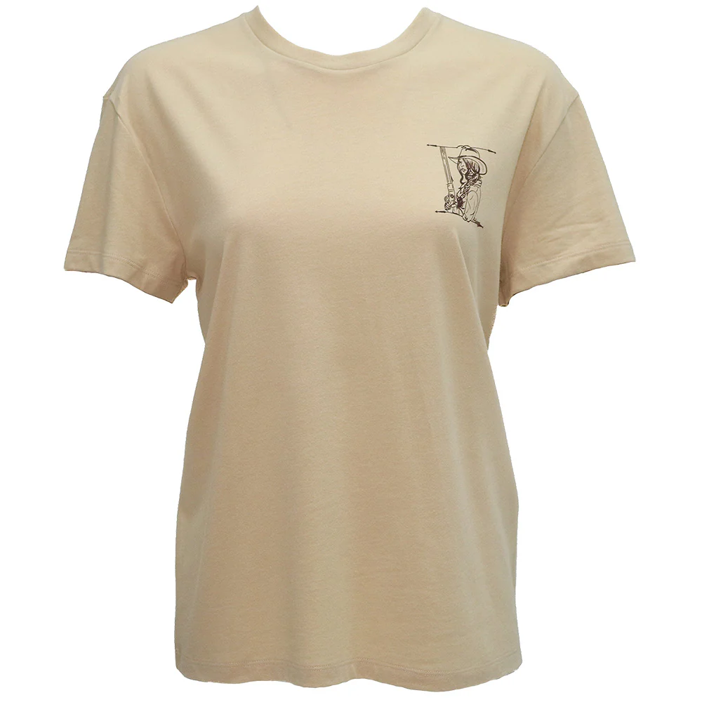 "Hooey Bandita" Tan w/Brown Out Logo T-shirt - Image 2