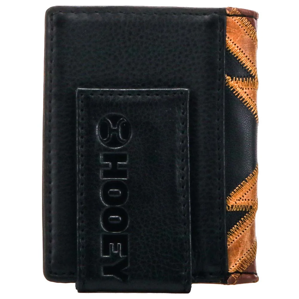 "Montezuma" Hooey Bifold Money Clip Brown/Black w/ Patchwork - Image 2