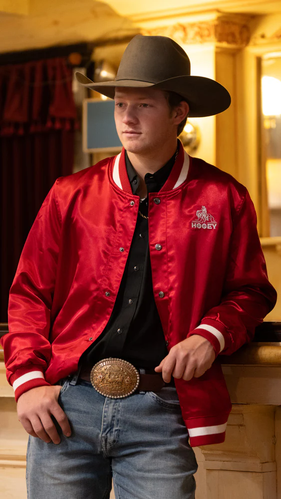 "Big Sky" Bomber Jacket Satin Red/White (Unisex) - Image 3