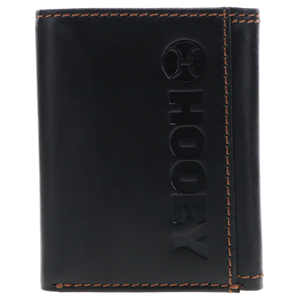 "Hooey Classic" Smooth Black Trifold Wallet - Image 3