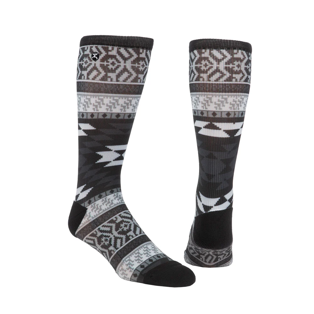 Hooey Graphic Boot Sock Native Greysacle