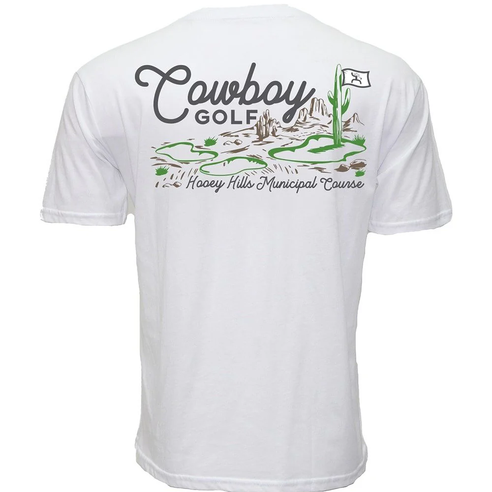 "Hooey Hills" White Cowboy Golf T-shirt