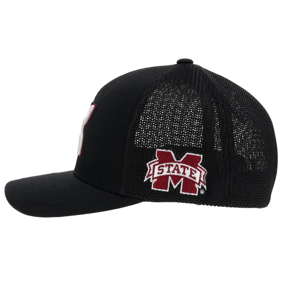 Mississippi State Black Flexfit Hat w/Hooey logo (Grey/Maroon) - Image 4