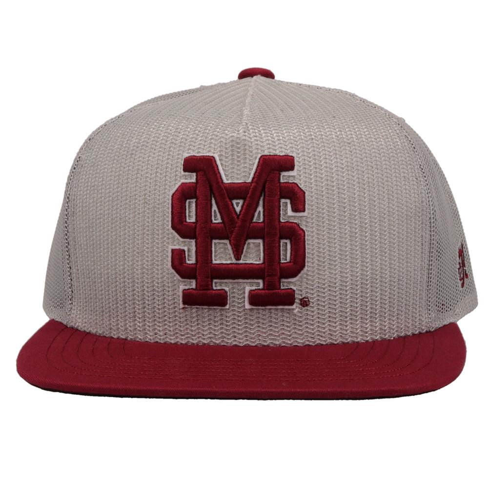 Mississippi State Grey w/Mississippi State Logo (Maroon) Hat - Image 3