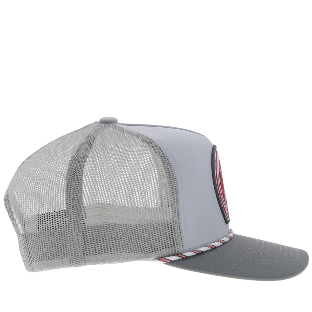 "Hooey Music" Hat Grey w/Red/Black & White Logo - Image 5