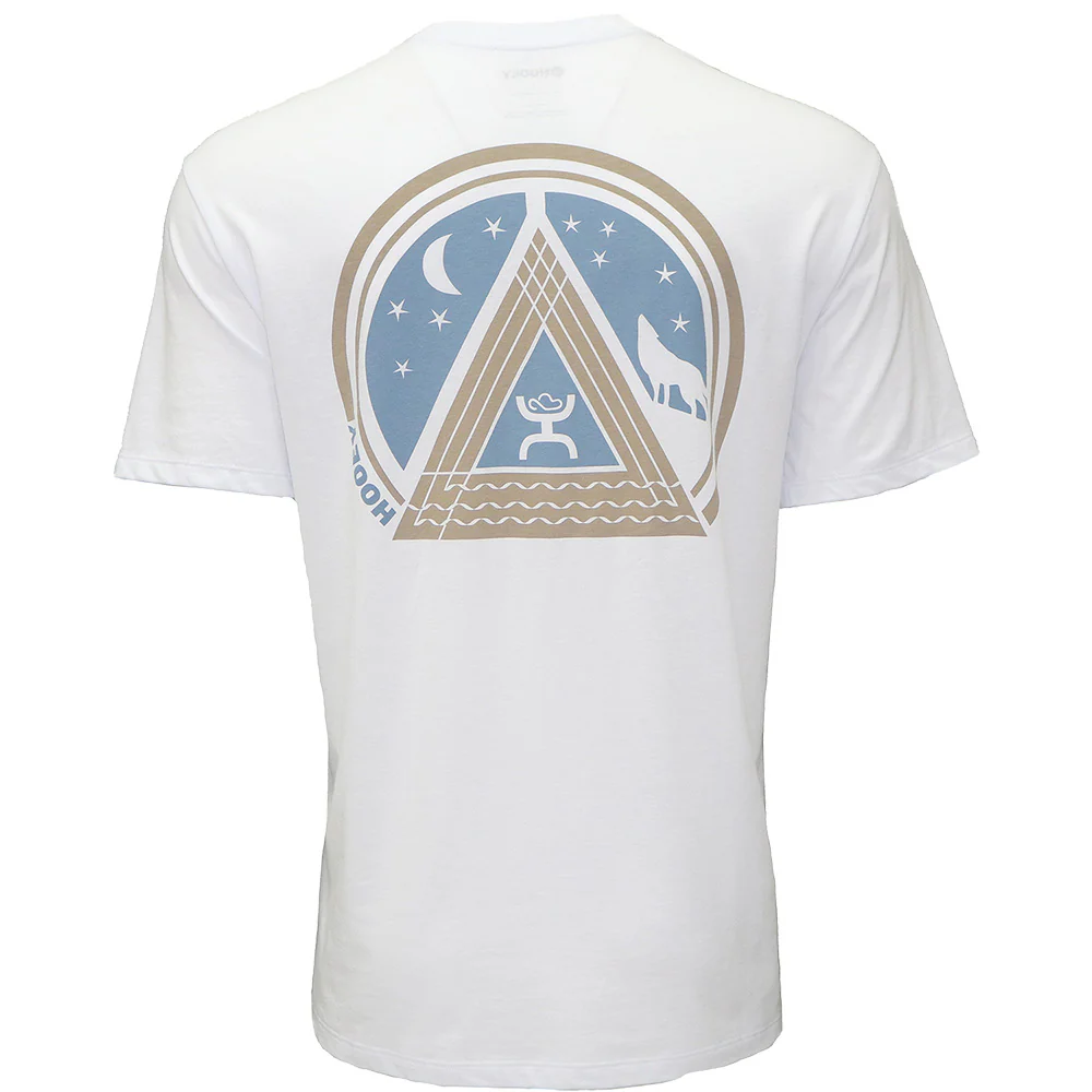 "Hooey Music" White w/Blue & Tan Logo T-shirt