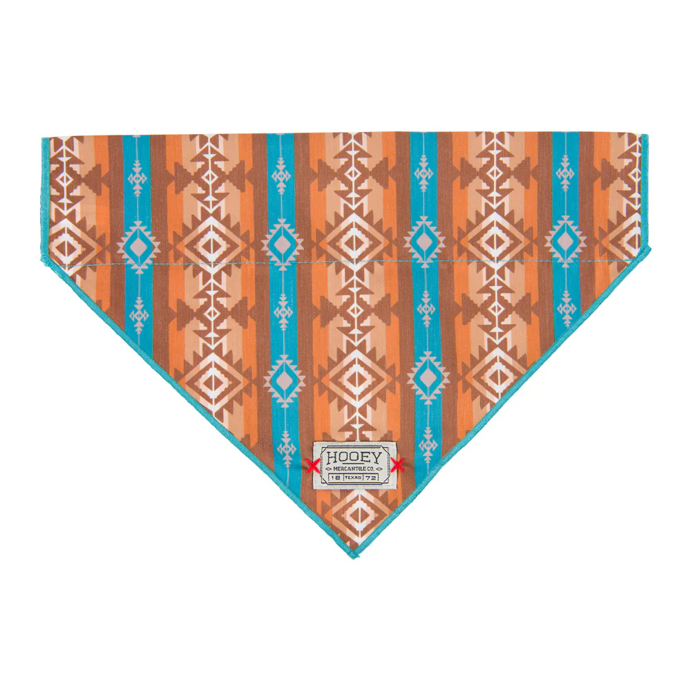 Hooey Nomad Pet Bandana - Aztec Dirty Turquoise Print