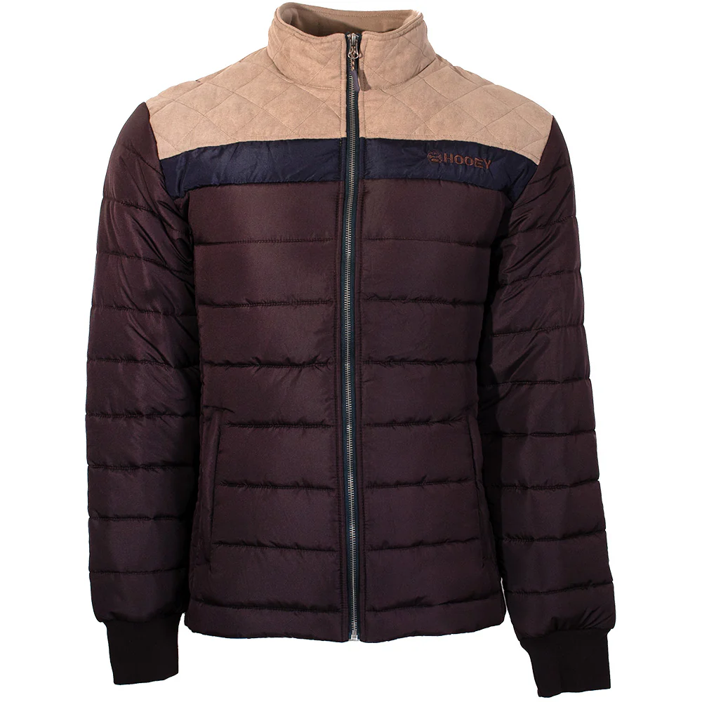 "Hooey Puffer Jacket" Brown/Tan & Blue