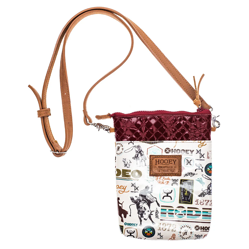 "Hooey Rodeo" Cream/Burgundy Crossbody Purse