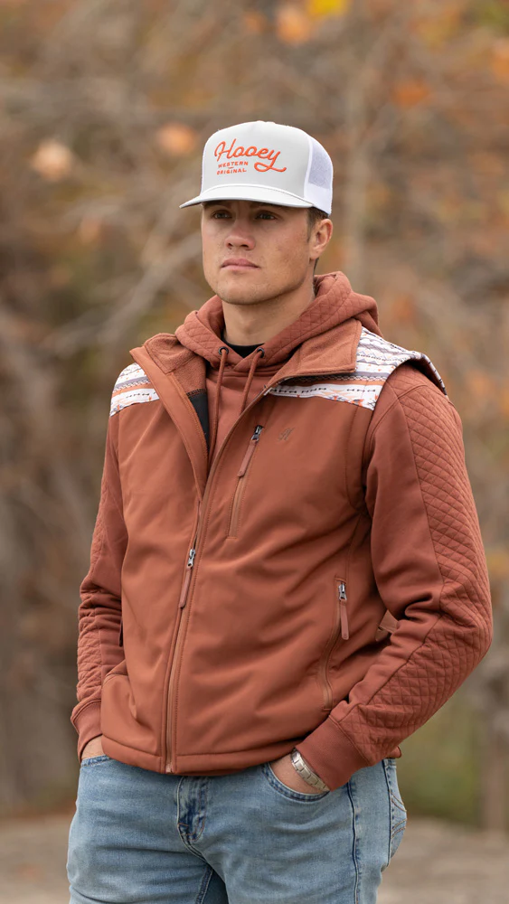 "Hooey Softshell Vest" Rust/Cream Aztec - Image 2