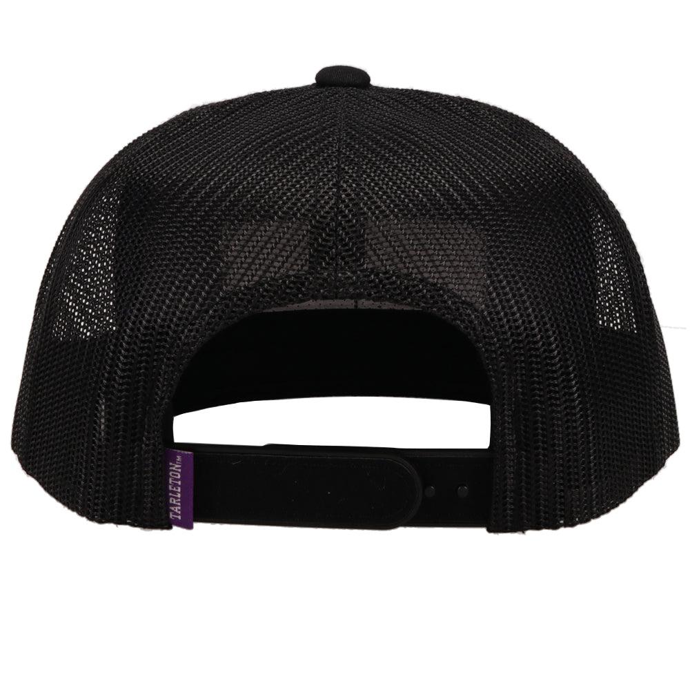 Tarleton State University Hat Black w/Rectangle Patch(Purple/White) - Image 2