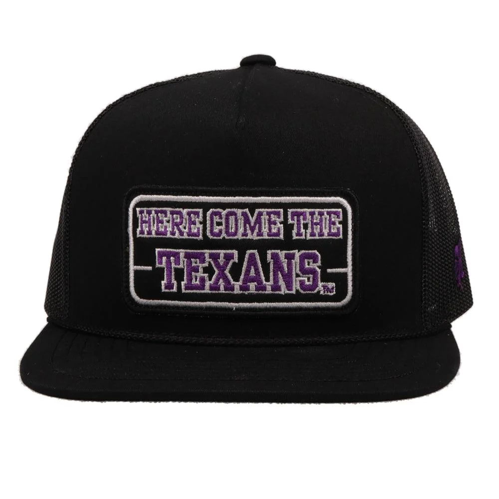 Tarleton State University Hat Black w/Rectangle Patch(Purple/White) - Image 3