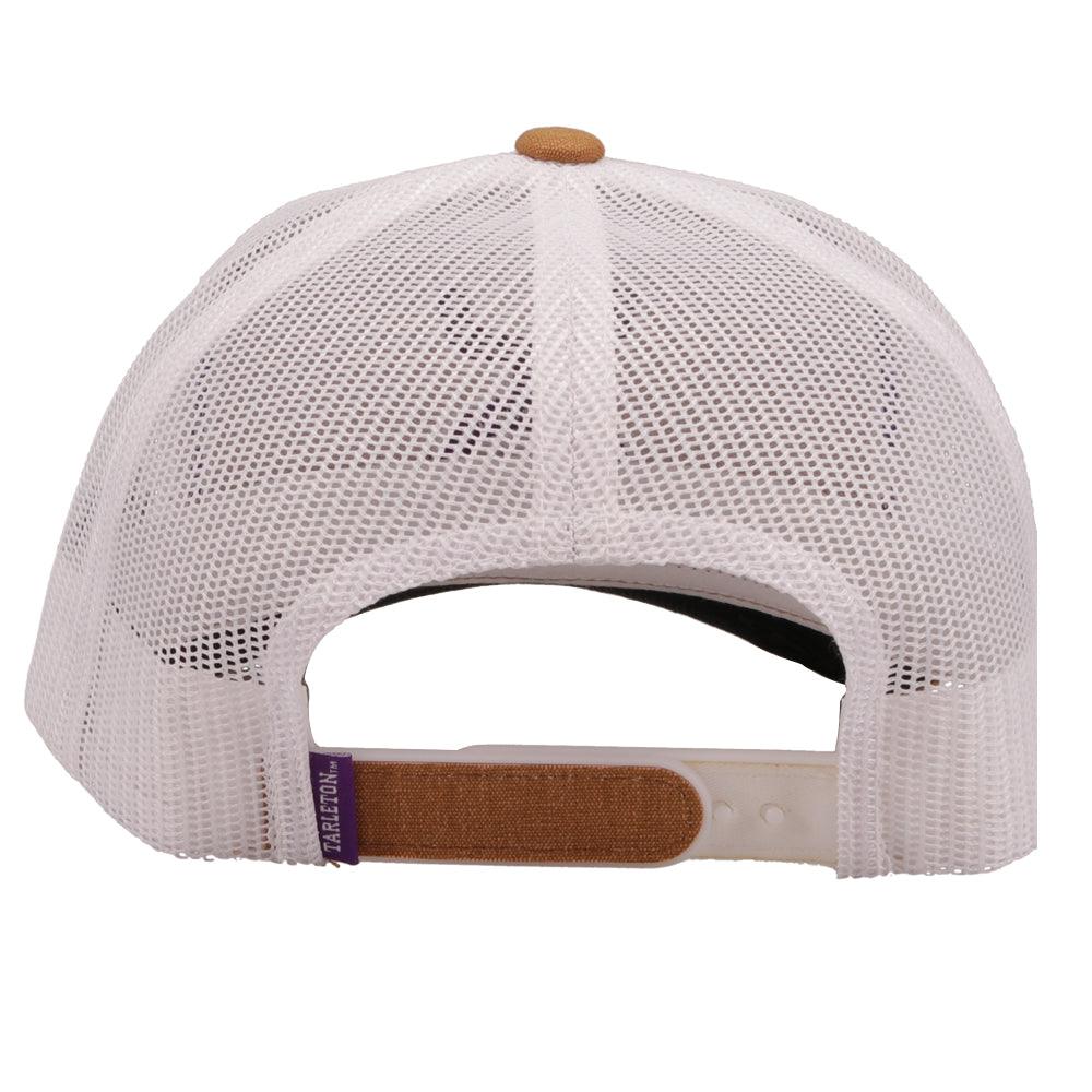 Tarleton State University Hat Tan/White w/Hooey Logo (Purple/White) - Image 2