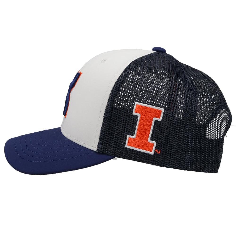 University of Illinois Hat White/Blue w/Hooey Logo (Blue/Orange) - Image 4