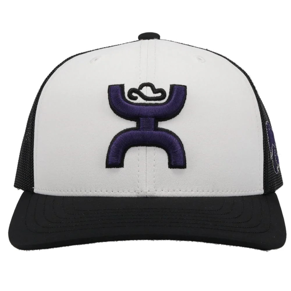 Kansas State University Hat White/Black w/Hooey Logo (Black/Purple) - Image 3