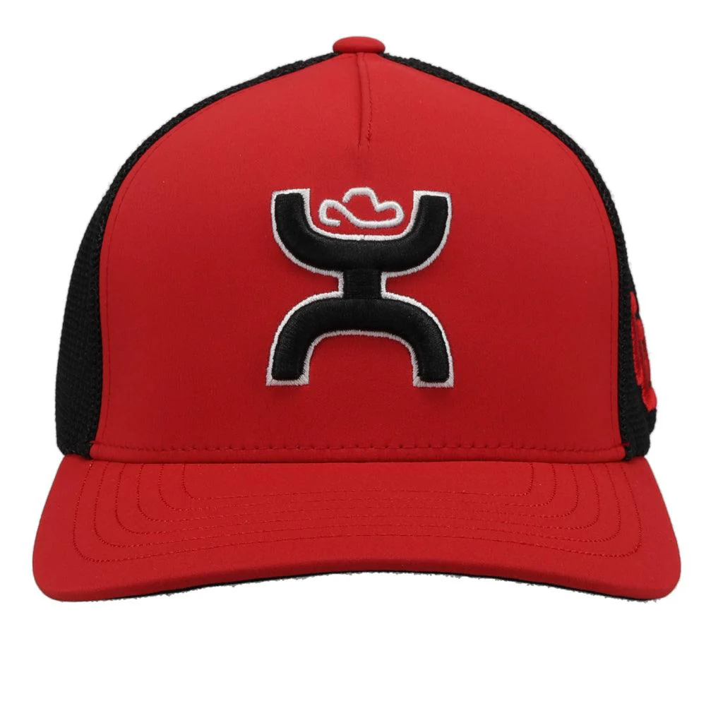 University of Utah Hat Red/Black w/Hooey Logo (Black/White) - Image 3