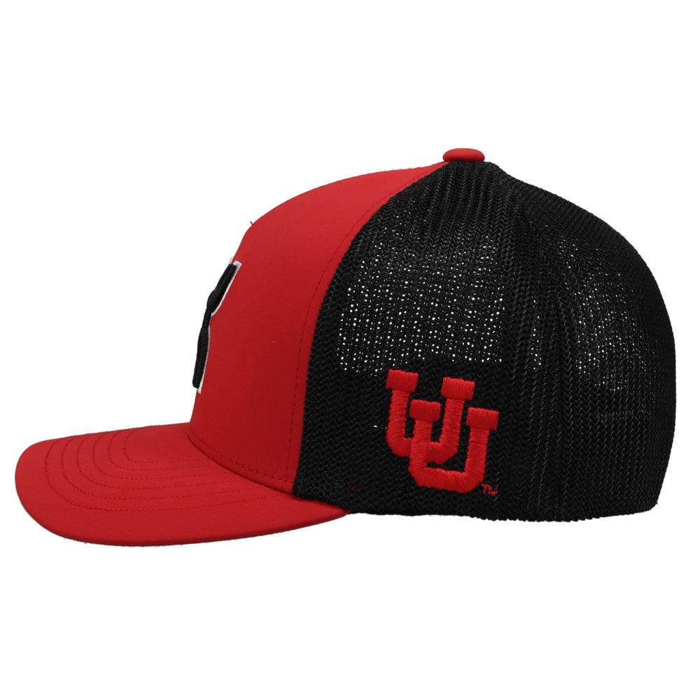 University of Utah Hat Red/Black w/Hooey Logo (Black/White) - Image 4