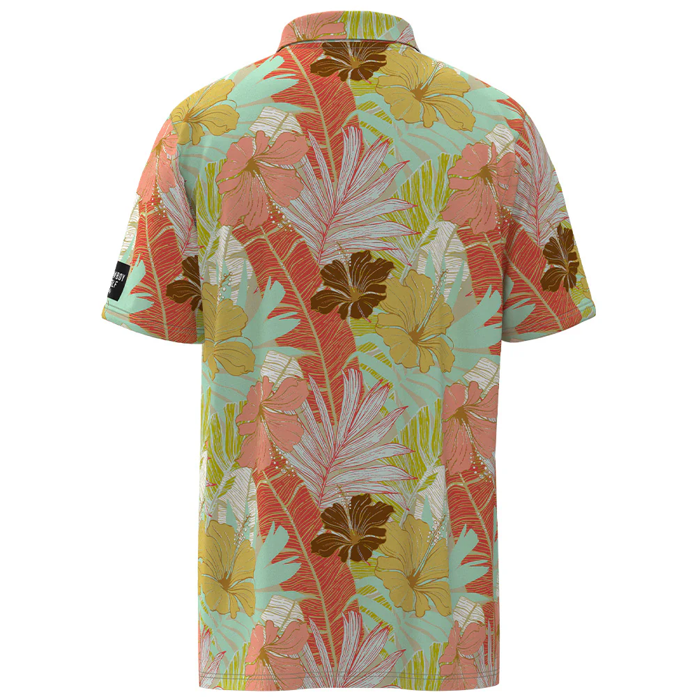 "Hot Shot" Multi Color Floral Print Polo - Image 2