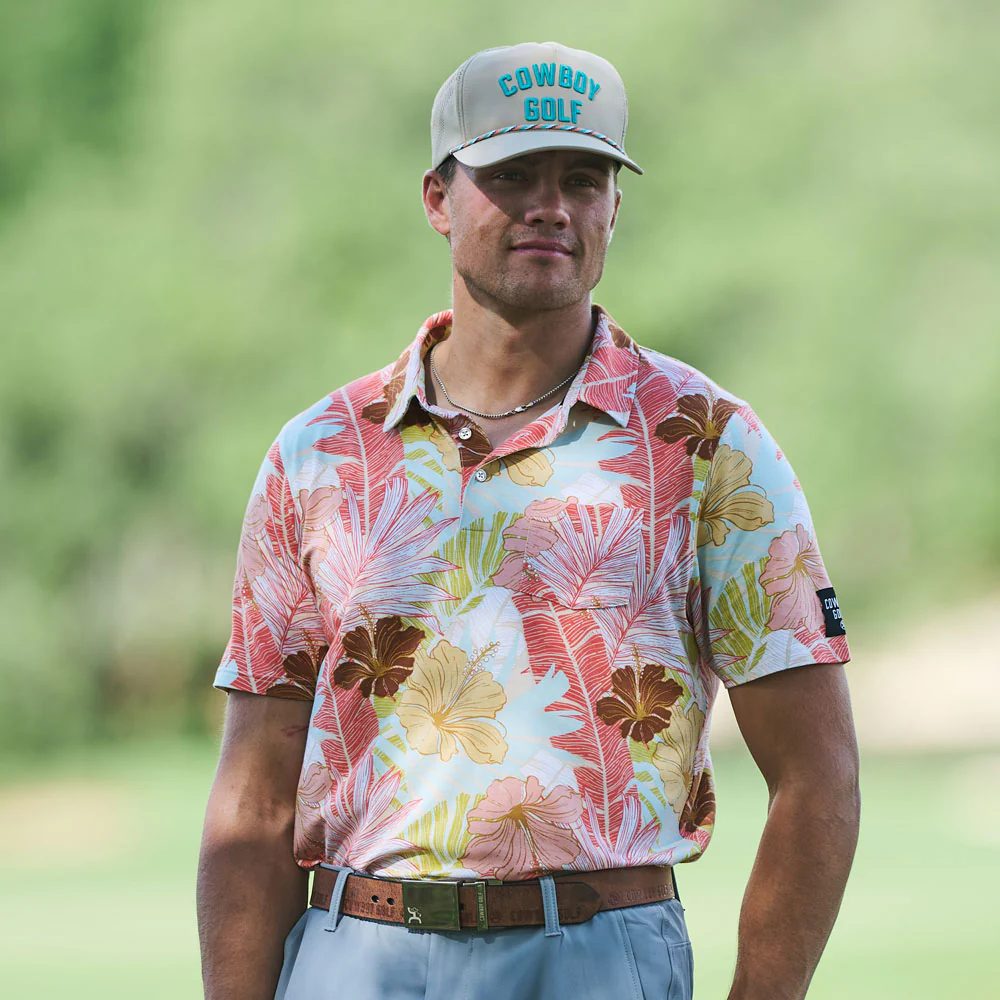 "Hot Shot" Multi Color Floral Print Polo - Image 3