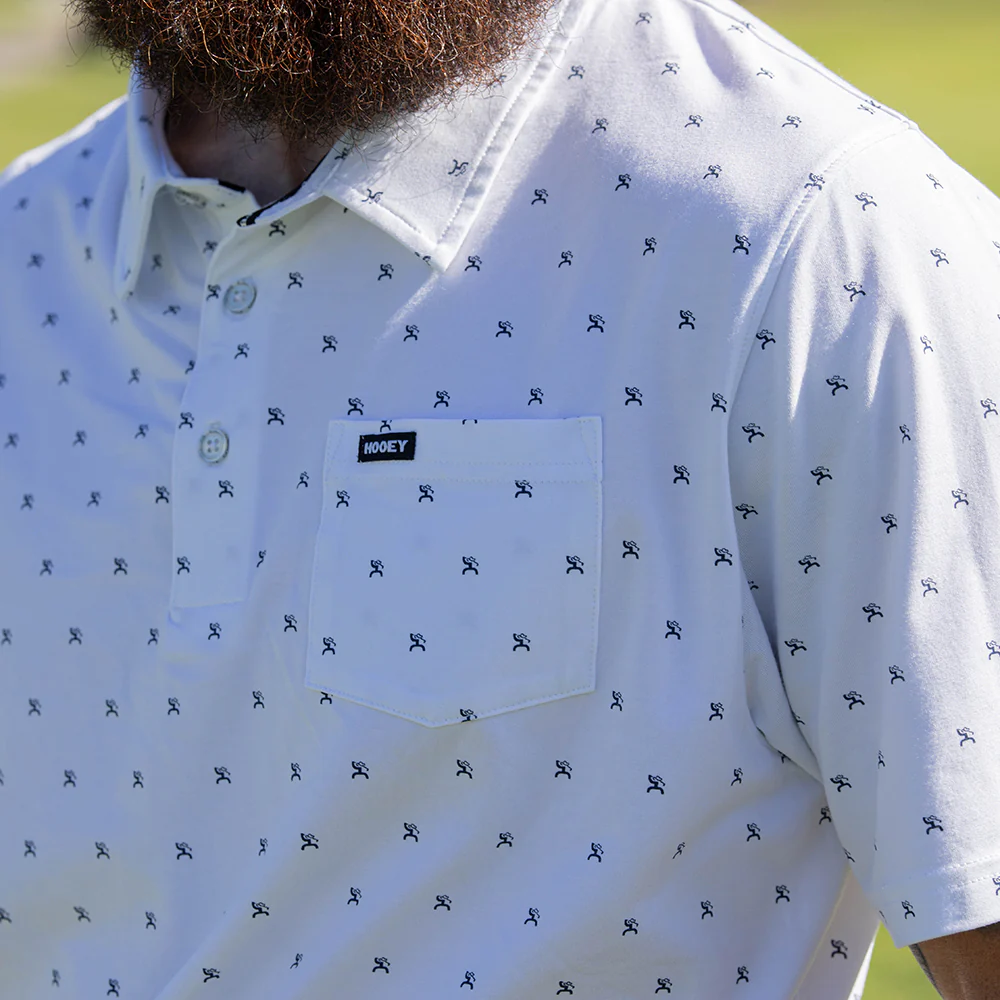 "Hot-Shot" White w/Navy Hooey Logo Polo - Image 2