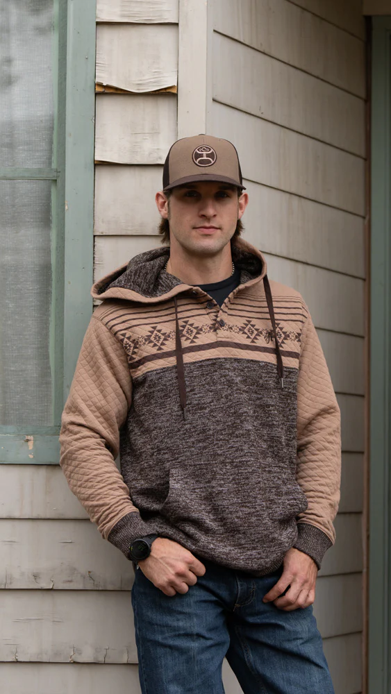 "Jimmy" Black/Tan w/ Pattern Hoody - Image 2