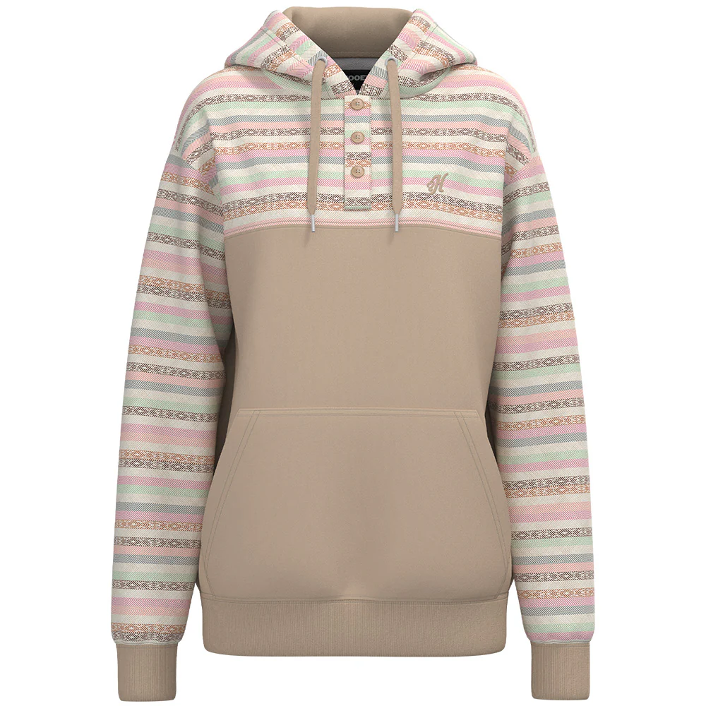 "Jimmy" Hoody Tan w/Multi-color Serape