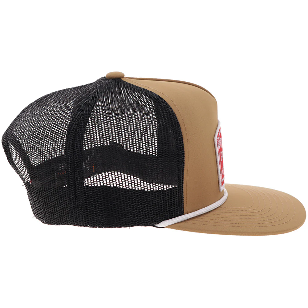 "John Wayne" Hat Tan/Black w/Red/White Patch - Image 3
