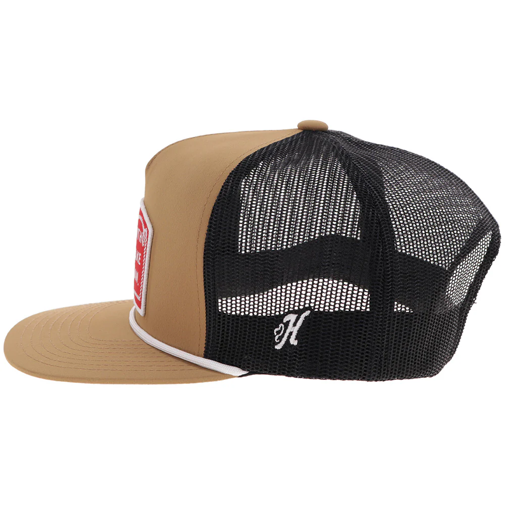 "John Wayne" Hat Tan/Black w/Red/White Patch - Image 5