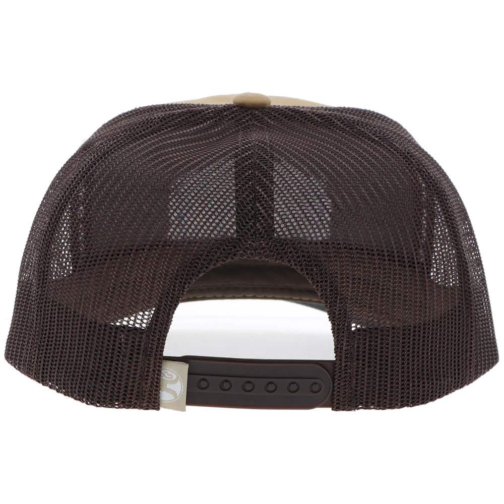 "John Wayne" Hat Tan/Brown w/Blue & White Patch - Image 2