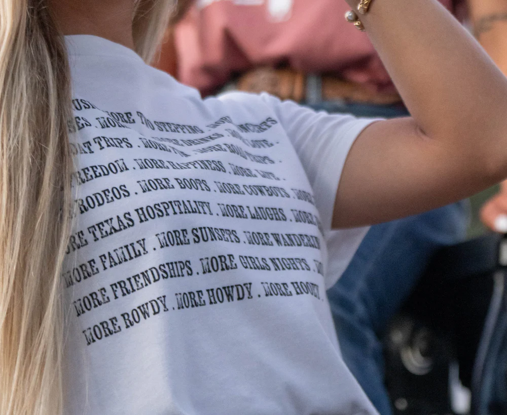 "Just More" White w/Black T-shirt - Image 4