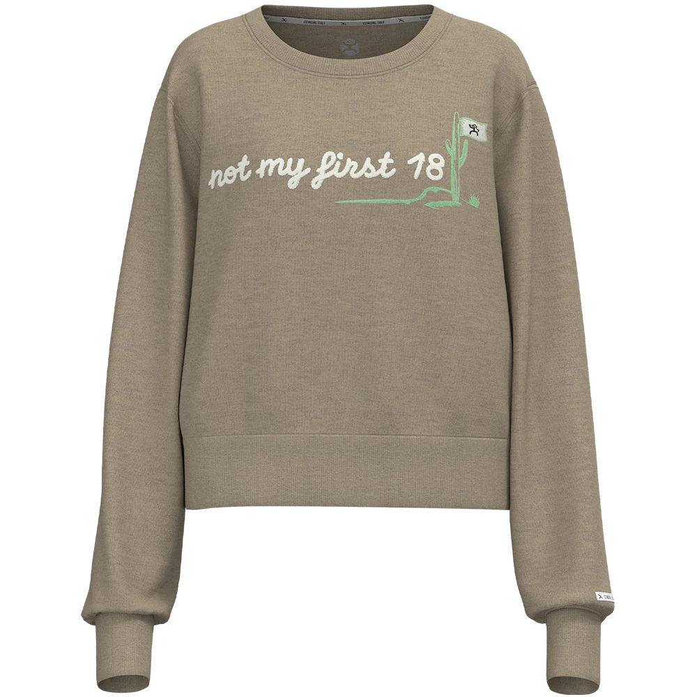 "Kate Crew" Ladies Cropped Pullover Tan