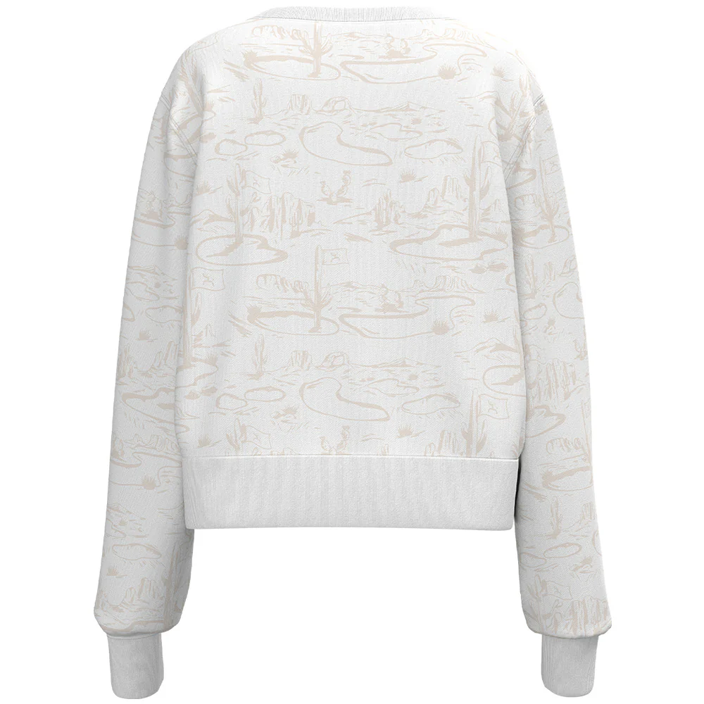 "Kate Crew" Ladies Cropped Pullover White/Cream - Image 2