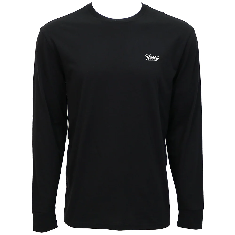 "Knockout" Long Sleeve T-shirt Black w/White Logo - Image 2
