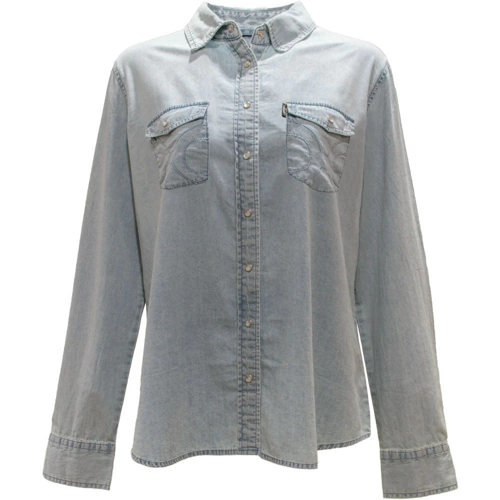 "Del Denim" Ladies Chambray Long Sleeve Shirt