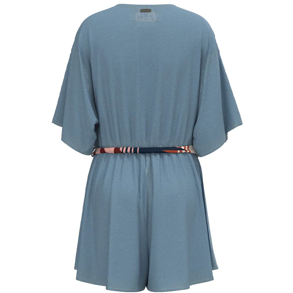 Ladies Romper Denim w/Aztec Pink Belt - Image 2