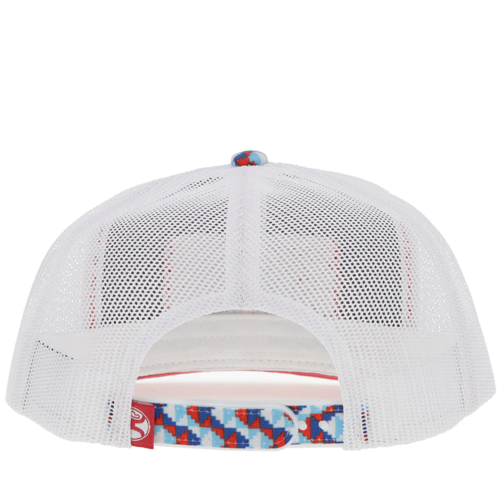 "Lakota" Hat Blue/White w/Red & White Patch - Image 2