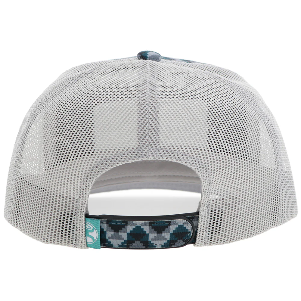 "Lakota" Hooey Hat Teal/Grey Pattern w/White/Teal Patch - Image 2