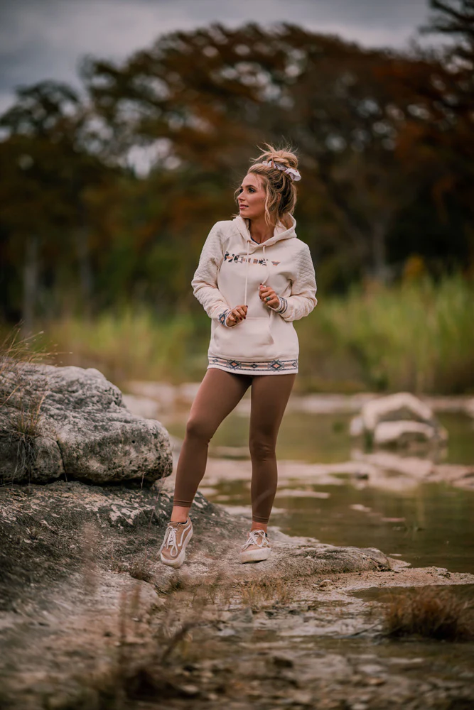 "Legendary Hoody" Cream w/Quilted Pattern - Image 3