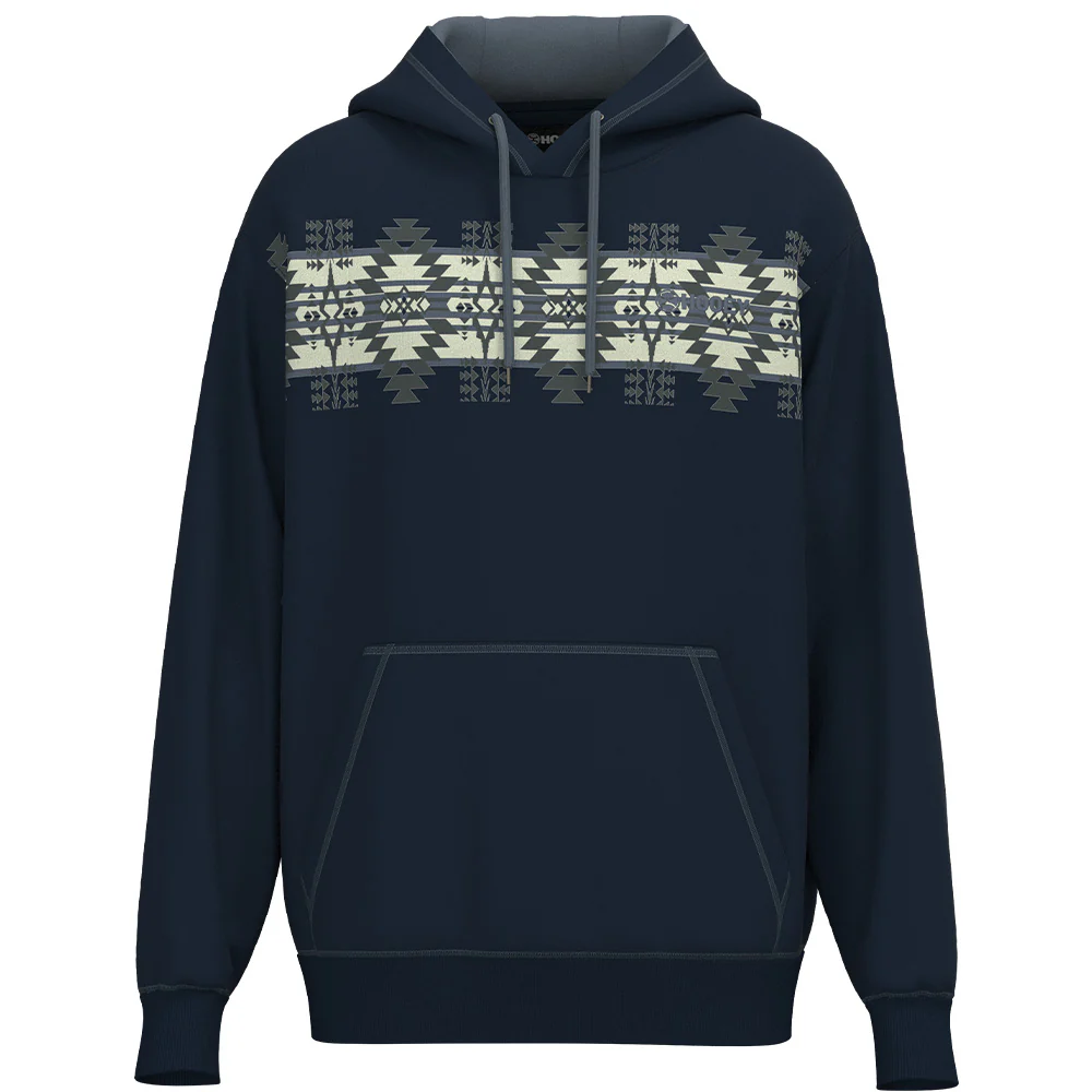 "Legendary Hoody" Navy Blue w/White & Grey Aztec