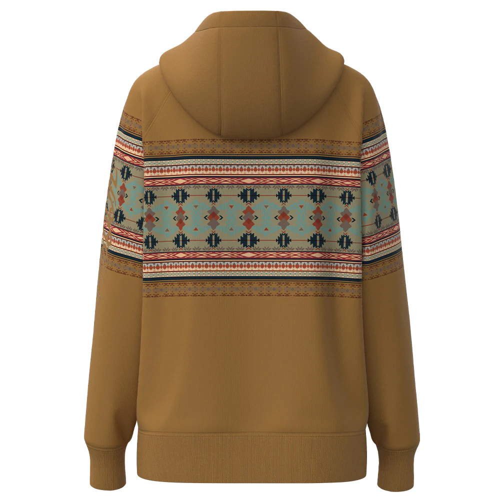 "Legendary Hoody" Tan w/Thunderbird Pattern - Image 2