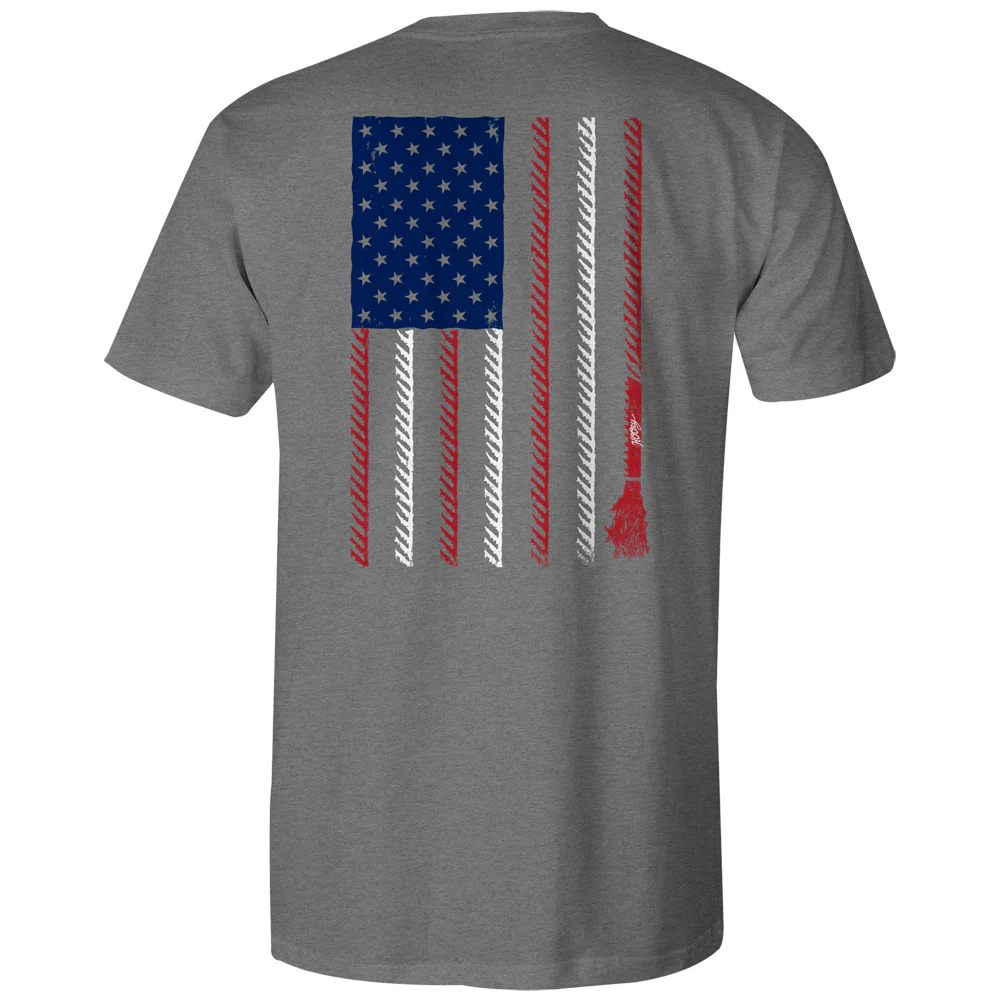 "Liberty Roper" Grey w/ Flag Pocket T-Shirt